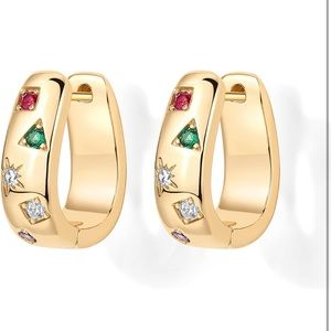 PAVOI - 14K gold plated chunky huggie earrings